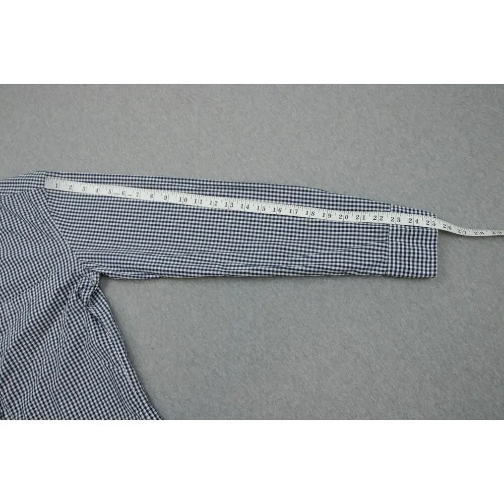 J Crew Shirt Mens‎ Medium 100% Cotton Gingham Slim Button Down